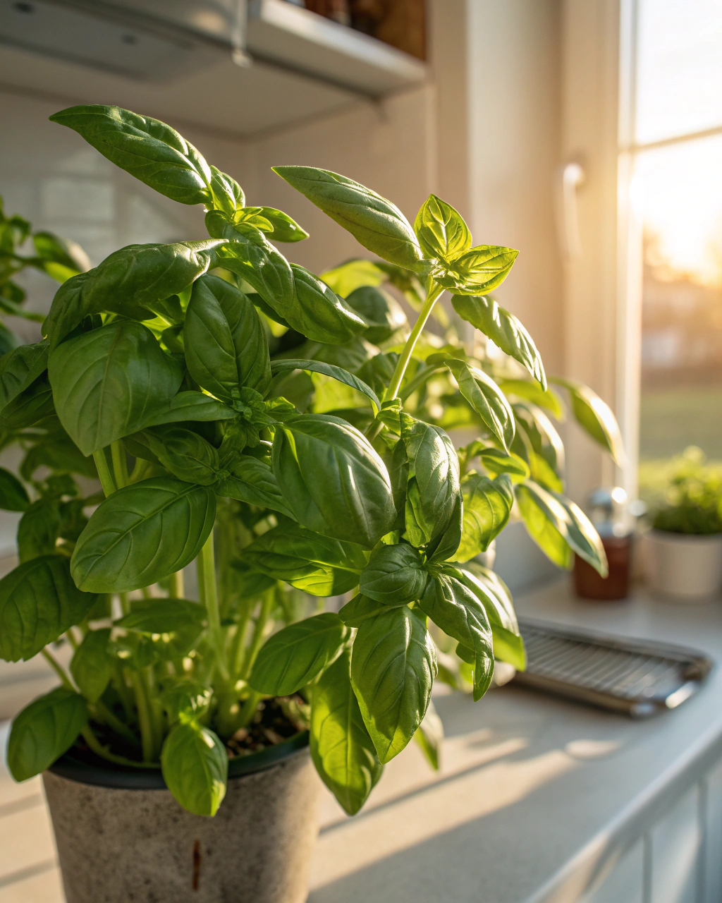How to Grow Healthy Basil on Your Kitchen Counter