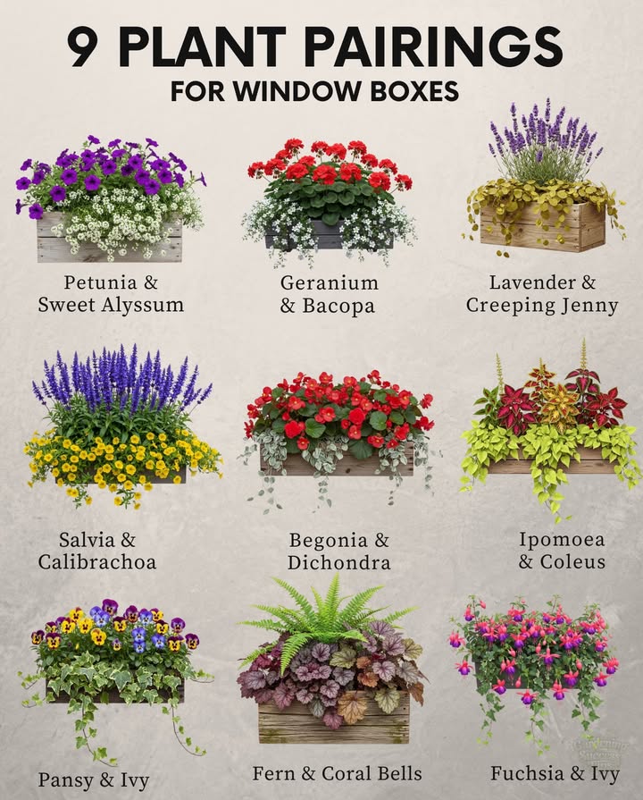 Pair bloomers with trailing plants for depth, contrast, and all-season charm.