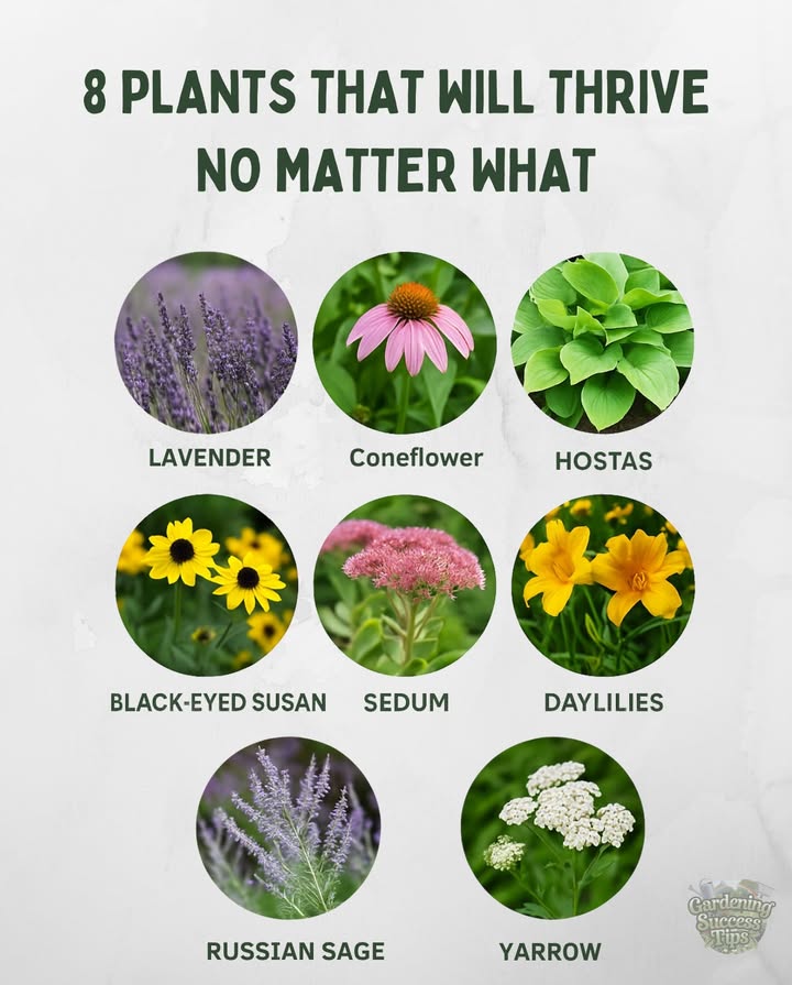 Reliable bloomers for every type of gardener  tough, beautiful, and easy to grow:
– Lavender  fragrant and drought-tolerant
– Coneflower  loved by pollinators
– Hostas  perfect for shady spots
– Black-Eyed Susan  bright and sturdy
– Sedum  thrives in poor soil
– Daylilies  bloom again and again
– Russian Sage  thrives in dry conditions
– Yarrow  resilient and long-blooming

No fuss. Just flowers. 理