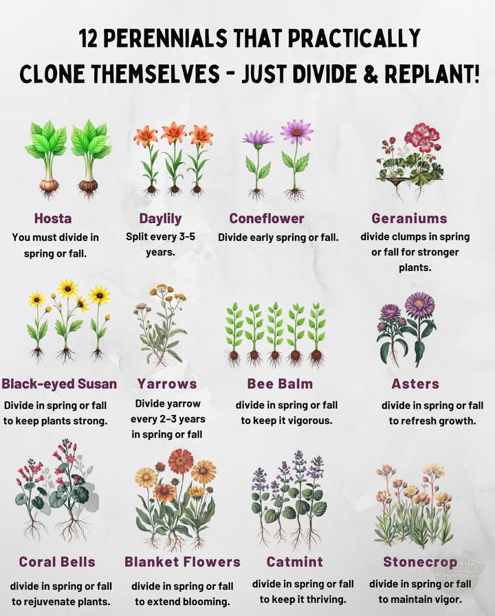 Multiply Your Garden Fast! These hardy perennials spread easily by division  just dig, split, and replant for more blooms year after year!