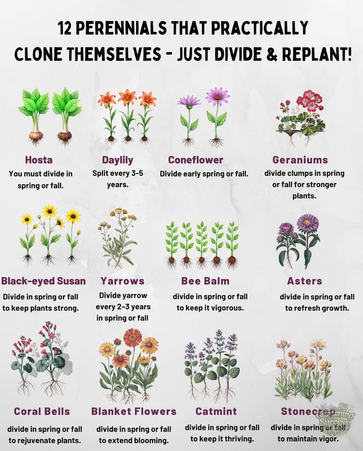 Multiply Your Garden Fast! These hardy perennials spread easily by division  just dig, split, and replant for more blooms year after year!