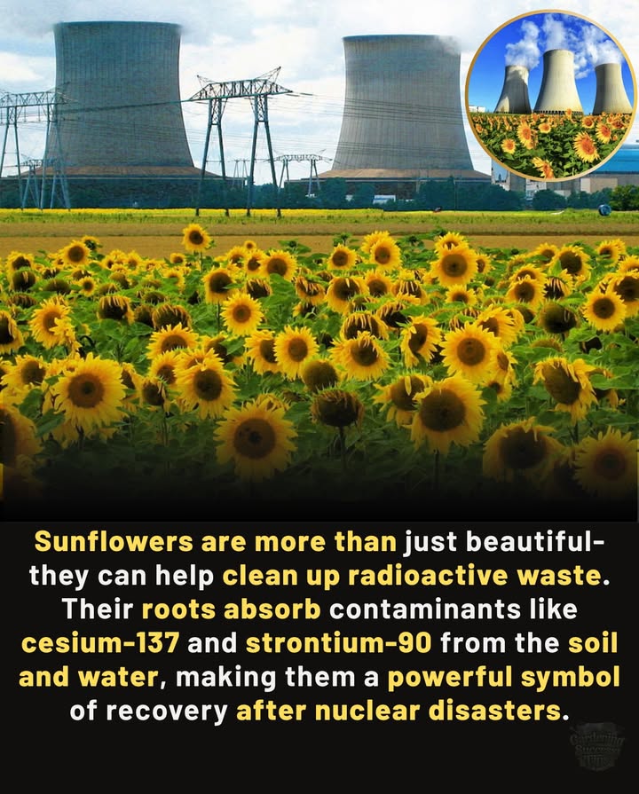 Sunflowers: Natures Radiant Healers
More than just stunning blooms, sunflowers are environmental heroes.
After the Chernobyl disaster, scientists learned these golden giants could absorb radioactive elements like cesium and strontium from soil and water. 

Through a process called phytoremediation, they were planted to help cleanse contaminated landproof that nature offers its own remedies, even after catastrophe. 

#Sunflowers  #EnvironmentalRestoration
