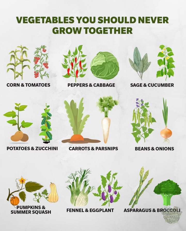 Avoid pairing these plants to prevent stunted growth, pest issues, or competition for nutrients.
 Corn and tomatoes attract the same pests, like corn earworms.
 Peppers and cabbage can slow each others growth due to incompatible soil needs.
 Sage inhibits cucumber development.
 Potatoes and zucchini both demand heavy nutrients and spaceleading to overcrowding.
 Carrots and parsnips compete underground, reducing yields.
 Beans release compounds that can harm onions.
 Fennel disrupts eggplant root development.
Plant smart to keep your garden thriving!