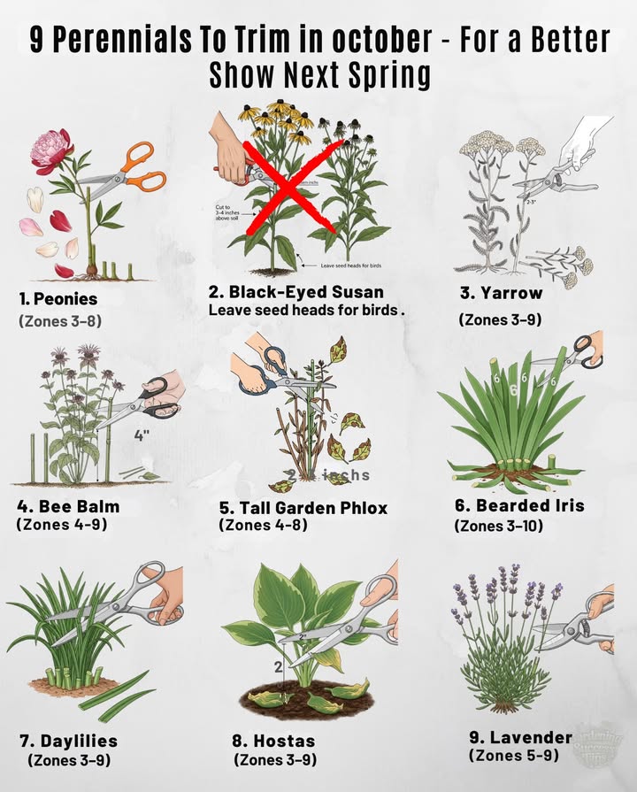October is the sweet spot: plants are shutting down, energy has gone to roots, and trimming now sets the stage for stronger spring regrowth.