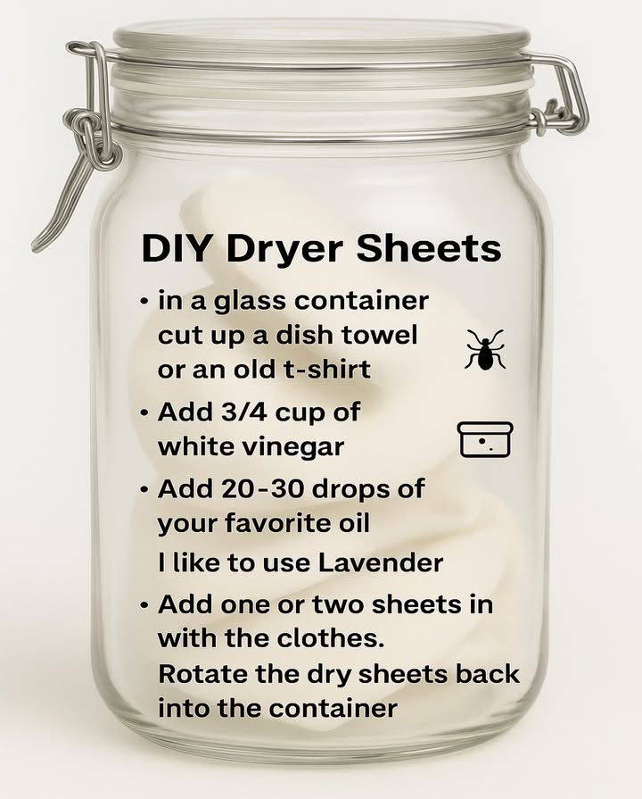The Easiest DIY Reusable Dryer Sheets!  Say goodbye to store-bought dryer sheets and hello to this simple, eco-friendly alternative.