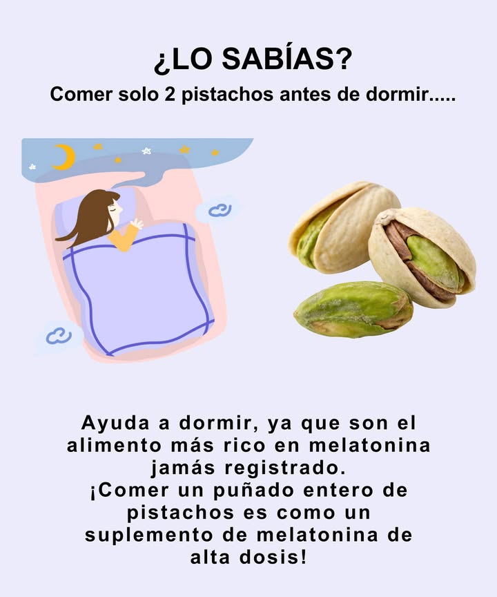 Comez un par de pistachos antes de dormir…