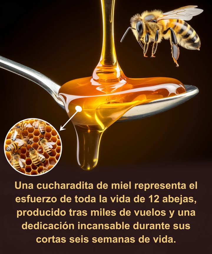 Una Cucharadita de Miel = Toda una Vida de Trabajo
Una sola abeja produce apenas 1/12 de cucharadita en sus seis semanas de vida.
Miles de flores, vuelos incansables y un trabajo en equipo perfecto
todo por una gota dorada.

Una obra maestra silenciosa de las más pequeñas trabajadoras de la naturaleza. 

#SalvemosLasAbejas  #SabiduríaNatural