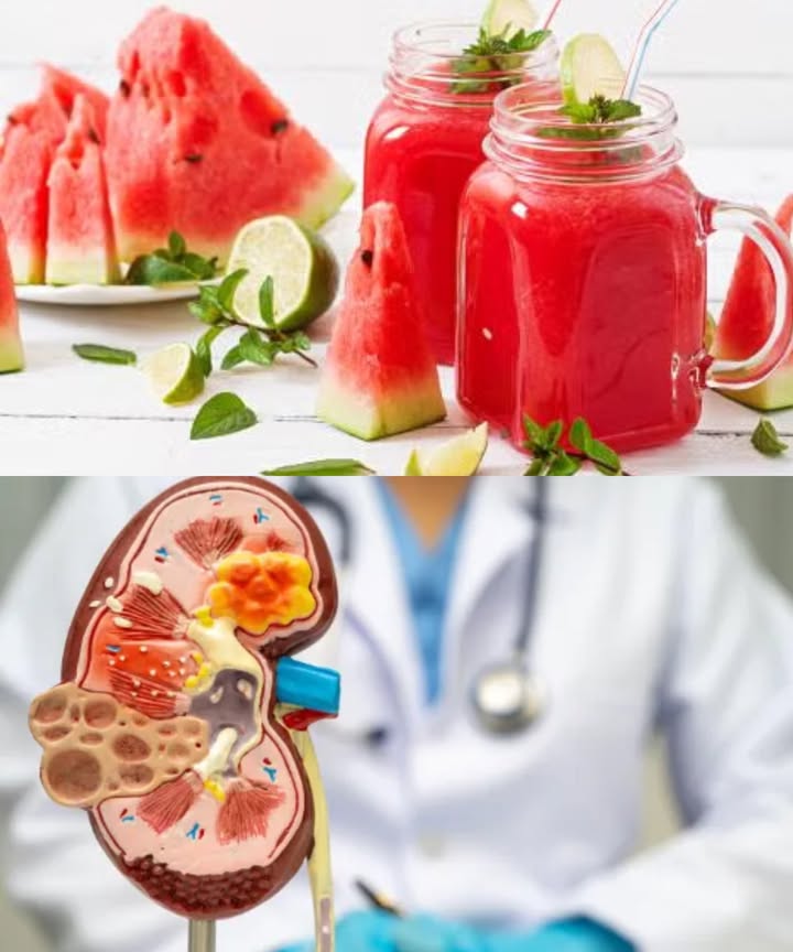 Bebida de sandía, limón y aceite de oliva: cuida tus riñones de forma natural

Una combinación refrescante, sencilla y poderosa para apoyar la salud renal, limpiar el tracto urinario y prevenir pequeños cálculos. Con ingredientes que probablemente ya tienes en casa, esta mezcla se ha convertido en una favorita de quienes buscan bienestar natural.

 Por qué esta bebida funciona

 Sandía

Compuesta en un 92 % por agua: hidratación total.

Rica en citrulina: mejora el flujo urinario.

Suave diurético natural.

Fuente de licopeno y betacaroteno: antioxidantes protectores.

 Limón

Alto contenido en ácido cítrico: previene y disuelve pequeños cálculos.

Alcaliniza la orina: protege el tracto urinario.

Ayuda en la eliminación de toxinas.

㮝 Aceite de oliva virgen extra

Rico en oleocantal: potente antiinflamatorio natural.

Apoya la función renal con grasas saludables.

Complementa la desintoxicación general del cuerpo.

 Cómo prepararla

Ingredientes

2 tazas de sandía fresca en cubos

Jugo de 1 limón

1 cucharada de aceite de oliva virgen extra

 vaso de agua 100125 ml

Instrucciones

Añade todo a la licuadora.

Tritura hasta obtener una bebida suave.

Bebe al momento, preferiblemente en ayunas por la mañana.

 Beneficios de tomarla con frecuencia

Estimula la eliminación de toxinas mediante la orina

Ayuda a prevenir la formación de piedras

Contribuye a la limpieza del tracto urinario

Reduce la retención de líquidos

Favorece el equilibrio hídrico y circulatorio

Suaviza la inflamación interna

Apoya al hígado y sistema digestivo

Aporta energía natural sin sobrecargar los riñones

 Cuándo tomarla
Tómala de 3 a 5 veces por semana o incluso a diario durante periodos cortos, como parte de una rutina de cuidado renal. La clave es la constancia y la moderación.

 Aviso importante
No sustituye tratamiento médico. Consulta con un profesional si tienes enfermedades renales, biliares o estás bajo medicación. Esta bebida favorece la prevención y apoyo suave, pero no reemplaza intervenciones médicas necesarias en casos avanzados.

 Una bebida simple. Una gran diferencia.
Naturaleza líquida para el cuidado de tus riñones.