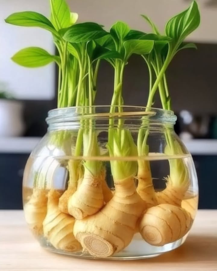 Grow Ginger in a Glass  The Easy Way 

Did you know you can regrow ginger right on your windowsill? No garden needed  just a glass of water, a few fresh pieces, and a bit of patience. Heres how:

1 Pick the right root
Choose a plump, fresh piece of ginger with little eyes buds.

2 Cut and prep
Slice it into chunks, each with at least one bud. Let them dry briefly so the cuts dont rot.

3 Place in water
Fill a glass with just enough water to cover the bottom of the ginger pieces.

4 Position correctly
Keep the buds facing upward  otherwise, no sprouts will grow.

5 Find a sunny spot
Set the glass on a warm, bright windowsill. Ginger loves light and heat.

6 Refresh the water
Change the water every couple of days to keep it clean.

7 Watch it sprout
In 12 weeks, little green shoots and roots will appear  like a mini jungle in a glass.

8 Move to soil optional
Once roots are strong, transfer the ginger to a pot with soil for faster growth.

 With just a little care, youll have your own supply of fresh ginger at home  simple, fun, and surprisingly rewarding!