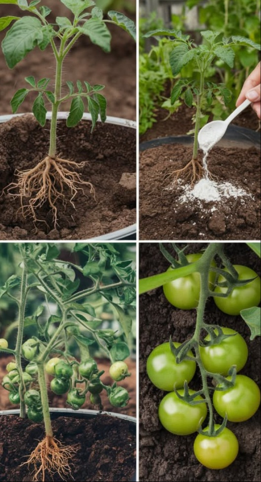 Cómo alimentar tomates, pimientos y pepinos: pasos esenciales para una cosecha exitosa 

 Paso 1: Importancia del fertilizante
Un buen fertilizante es clave para plantas sanas y productivas. Garantiza un crecimiento fuerte y frutos abundantes.

 Paso 2: Elección del fertilizante
Opta por un fertilizante rico en nutrientes, especialmente formulado para tomates, pimientos y pepinos.

離 Paso 3: Preparación de mezcla casera
 1 parte de leche
 1 cucharadita de bicarbonato de sodio
 1 litro de agua

Mezcla bien todos los ingredientes para potenciar la salud de tus plantas.

 Paso 4: Aplicación
Riega cada planta con aproximadamente 5 ml de esta mezcla cada 2-3 semanas.

 Paso 5: Seguimiento
Observa el crecimiento y la vitalidad. Esta mezcla fortalece el sistema radicular y mejora la resistencia a enfermedades.

 Paso 6: Cosecha
Disfruta de frutos sabrosos y abundantes gracias al cuidado nutritivo que brindas a tus plantas.