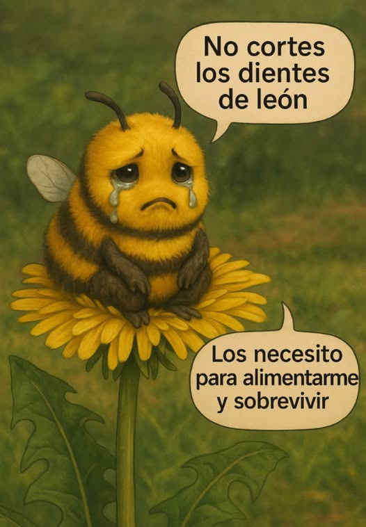 No cortes los dientes de león 
Y planta flores además 請
Gracias por las abejas