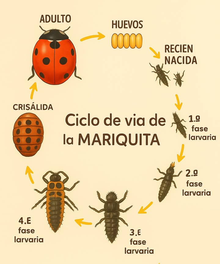 El ciclo de vida de la coccinelle