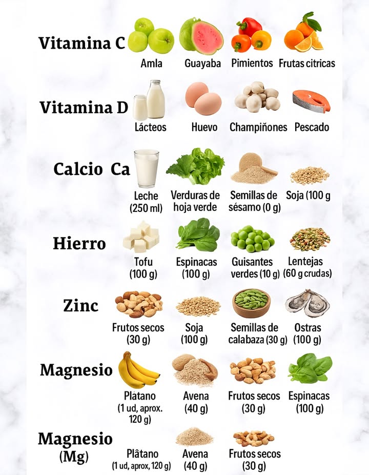 Fuentes de Vitaminas y Minerales