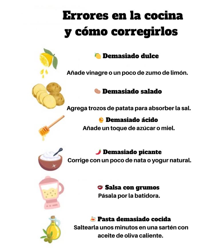 Errores en cocina y cómo corregirlos