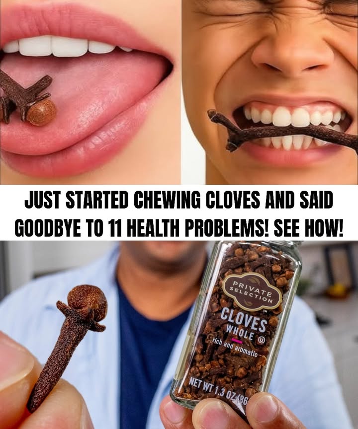 Many people say: I started chewing cloves and noticed big changes in my health!
This is no coincidence  this tiny spice holds powerful properties.

Why Cloves?

Cloves come from the dried flower buds of the clove tree, native to Indonesia. They are packed with:
 Eugenol  a strong antioxidant and anti-inflammatory
 Vitamins C and K
 Fiber, manganese, calcium, and magnesium

Taking 12 cloves daily, especially on an empty stomach or before bed, can bring noticeable health benefits.

11 Key Benefits of Cloves

1. Toothache and Gum Relief
Natural anesthetic and antibacterial action helps calm pain and fight infection.

2. Freshens Breath
Their antimicrobial effect neutralizes odor-causing bacteria.

3. Better Digestion
Stimulates digestive enzymes and eases bloating, nausea, and constipation.

4. Relief from Cold and Cough
Antiviral and soothing properties clear mucus and calm the throat.

5. Stronger Immunity
Antioxidants boost defenses and protect the body from free radicals.

6. Blood Sugar Balance
Helps regulate glucose levels, useful for people managing diabetes.

7. Anti-Inflammatory Effects
Eases arthritis, joint stiffness, and chronic inflammation.

8. Supports Liver Function
Promotes detox and protects liver tissue.

9. Headache Relief
Their mild analgesic action can ease migraines and tension headaches.

10. Respiratory Support
Clears nasal passages and makes breathing easier.

11. Boosts Sexual Health
Enhances circulation and is traditionally known to improve libido.

How to Use Them Safely

 Start with just 12 cloves per day.
 Chew slowly to release their essential oils before swallowing.

 A small daily habit, but with surprisingly powerful health benefits.