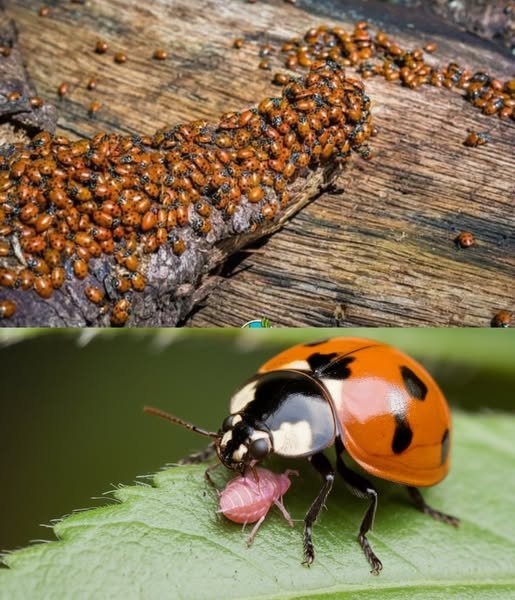 Mariquitas en tu jardín: los defensores naturales de tus plantas! 
Atrae a las mariquitas sembrando hierbas como cilantro, hinojo y albahaca.
Evita usar pesticidas, ya que perjudican a estos valiosos aliados.
Crea refugios con hojas secas o coloca hoteles de insectos para que se sientan cómodas.
Proporciona agua en pequeños recipientes para mantenerlas felices y cerca.
Un jardín lleno de mariquitas no solo controla plagas de forma natural, sino que también disminuye la necesidad de productos químicos. Crea un ecosistema saludable y equilibrado para tus plantas!