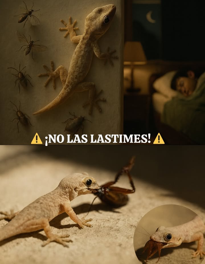 NO LAS LASTIMES! 
Se llaman salamanquesas, aunque muchos las conocen como limpia casas.

年 Son totalmente inofensivas para las personas y, al contrario de lo que se cree, son aliadas naturales en el hogar:
 Se alimentan de cucarachas 荒
 Cazan arañas, moscas y mosquitos 烈
 Incluso llegan a enfrentarse a alacranes 廬

Son auténticos héroes silenciosos que nos protegen día y noche de plagas y picaduras peligrosas, sin necesidad de usar insecticidas.

 La próxima vez que veas una en tu casa, recuerda: no son una amenaza, son guardianas!

#fblifestyle