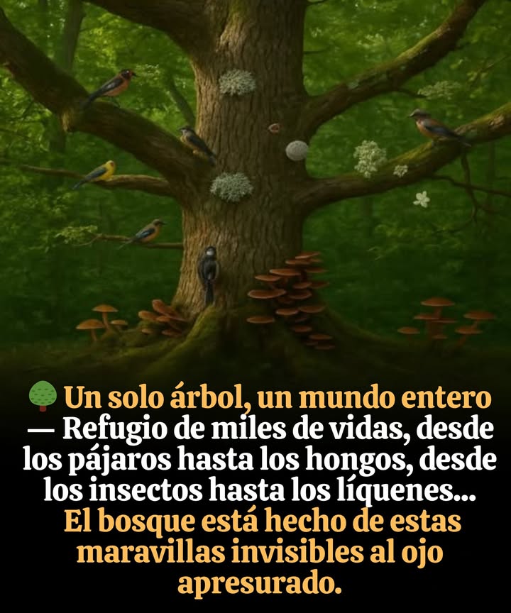El bosque habla a través de sus árboles  Cada rama, cada rincón alberga una vida, tejiendo un mundo invisible pero esencial.
