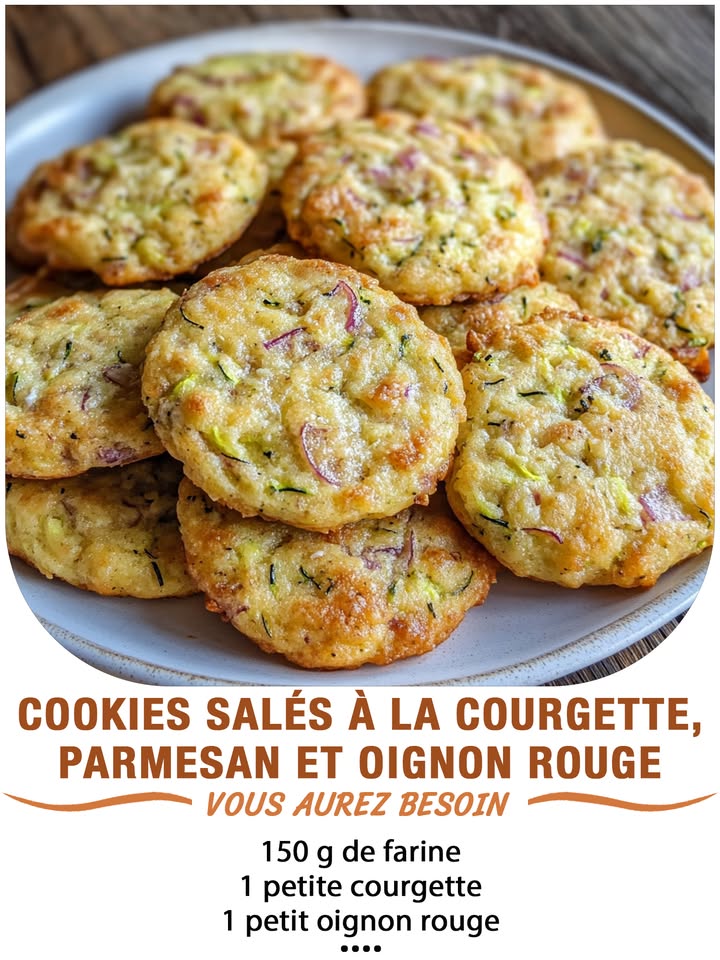 Cookies salés à la courgette, parmesan et oignon rouge
Ingrédients :
150 g de farine  
60 g de beurre mou  
1 œuf  
1 petite courgette râpée et bien essorée  
50 g de parmesan râpé  
1 petit oignon rouge émincé et légèrement revenu à la poêle  
1/2 sachet de levure chimique  
1 cuillère à café de thym séché ou frais  
Sel, poivre
 퐈퐥 퐟퐚퐮퐭 퐪퐮퐞 퐯퐨퐮퐬 퐞퐱퐩퐫퐢퐦퐢퐞퐳 퐪퐮퐞퐥퐪퐮퐞 퐜퐡퐨퐬퐞 퐩퐨퐮퐫 퐜퐨퐧퐭퐢퐧퐮퐞퐫 à 퐫퐞퐜퐞퐯퐨퐢퐫 퐦퐞퐬 퐫퐞퐜퐞퐭퐭퐞퐬.
 퐌퐞퐫퐜퐢 殺
 퐑퐞퐜퐞퐭퐭퐞 퐞퐧  퐂.ퟎ.퐌.퐌.퐄.퐍.퐓.퐀.퐈.퐑.퐄.
