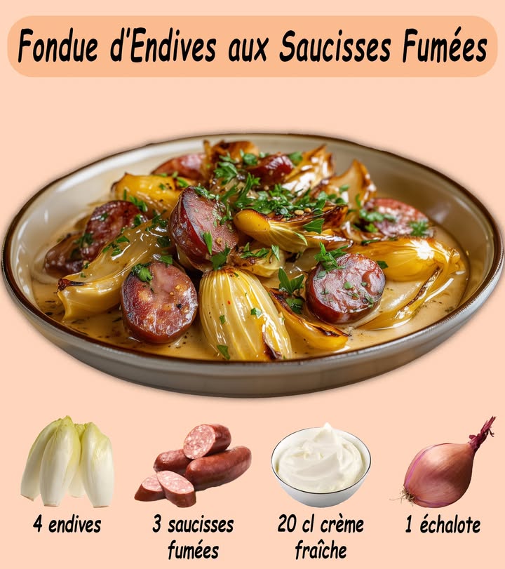 Fondue dEndives aux Saucisses Fumees