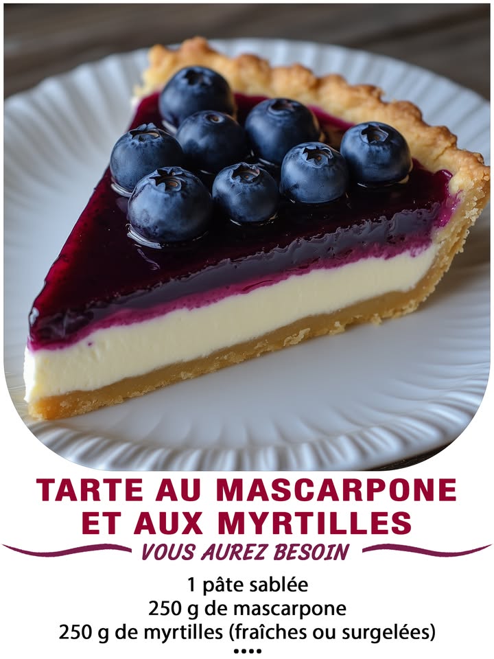 Tarte au mascarpone et aux myrtilles 𢡄
Ingrédients :
1 pâte sablée
250 g de mascarpone
20 cl de crème liquide entière bien froide
60 g de sucre glace
1 c. à café de vanille liquide facultatif
 Pour le curd de myrtilles :
250 g de myrtilles fraîches ou surgelées
2 œufs
80 g de sucre
1 c. à soupe de maïzena
30 g de beurre
 퐈퐥 퐟퐚퐮퐭 퐪퐮퐞 퐯퐨퐮퐬 퐞퐱퐩퐫퐢퐦퐢퐞퐳 퐪퐮퐞퐥퐪퐮퐞 퐜퐡퐨퐬퐞 퐩퐨퐮퐫 퐜퐨퐧퐭퐢퐧퐮퐞퐫 à 퐫퐞퐜퐞퐯퐨퐢퐫 퐦퐞퐬 퐫퐞퐜퐞퐭퐭퐞퐬.
. 퐌퐞퐫퐜퐢. 殺
 퐑퐞퐜퐞퐭퐭퐞 퐞퐧  퐂.ퟎ.퐌.퐌.퐄.퐍.퐓.퐀.퐈.퐑.퐄.