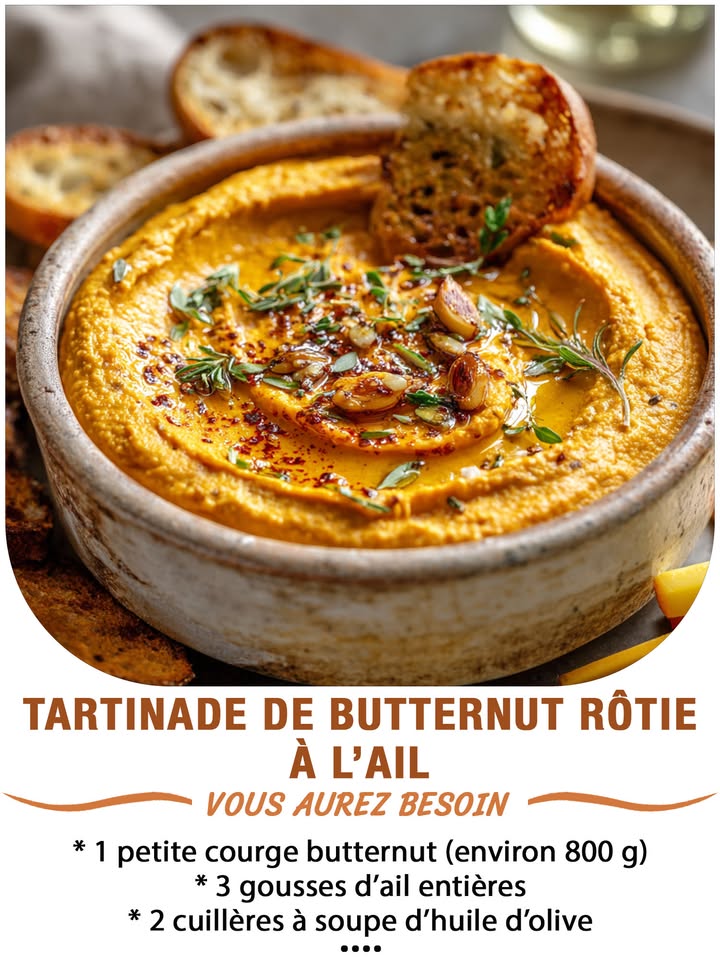 Tartinade de butternut rôtie à lail