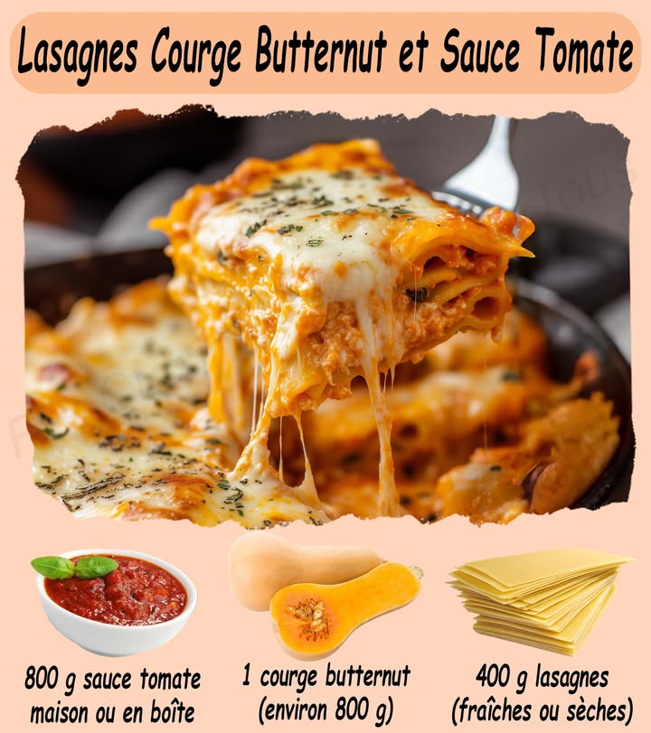 Lasagnes Courge Butternut et Sauce Tomate
