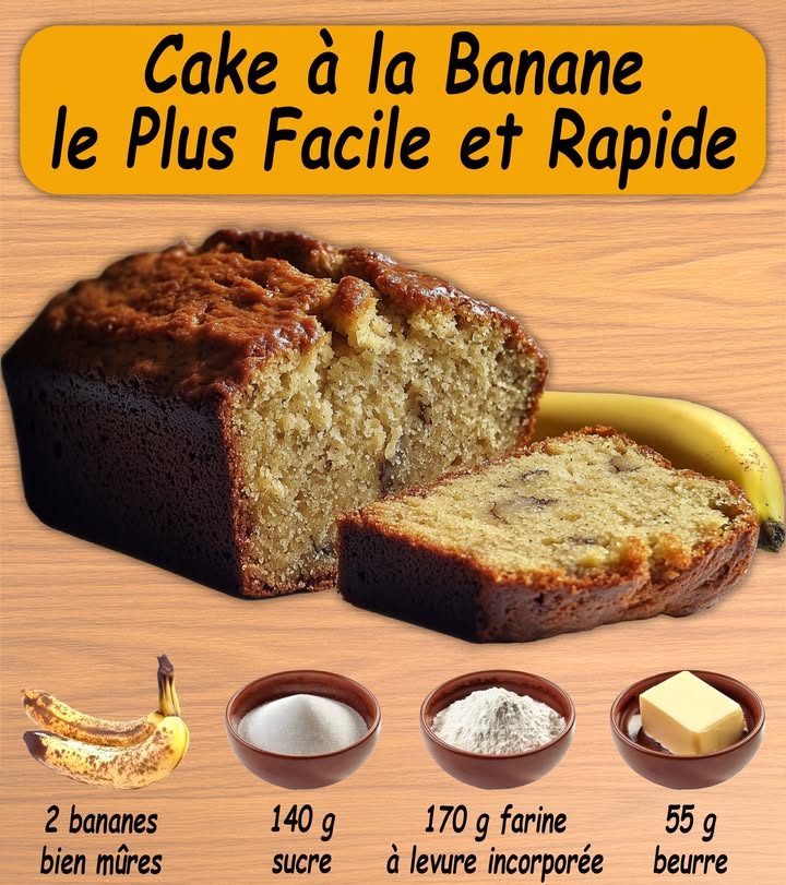 Cake a la Banane le Plus Facile et Rapide