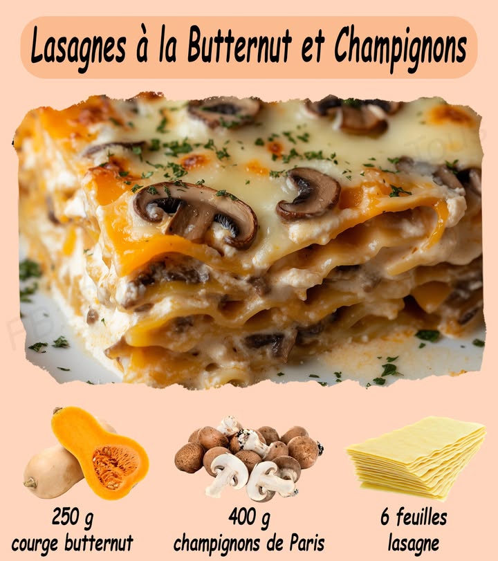 Lasagnes dAutomne à la Courge Butternut et Champignons 
.
.
#fblifestyle