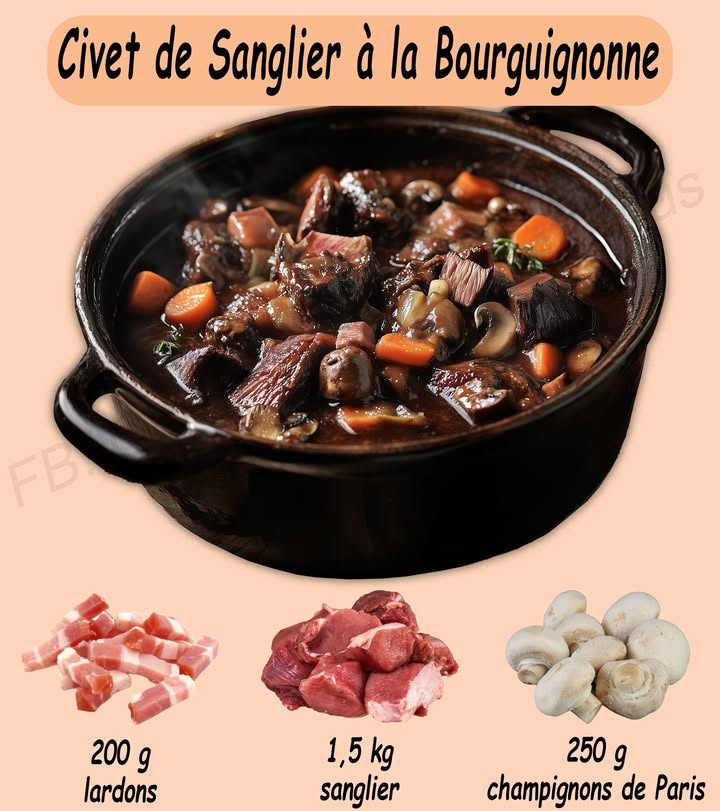 Civet de Sanglier à la Bourguignonne
.
.
#fblifestyle