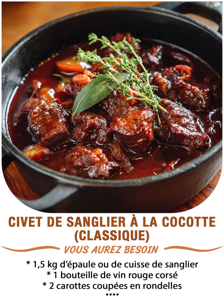 Civet de sanglier à la cocotte classique
.
.
#fblifestyle