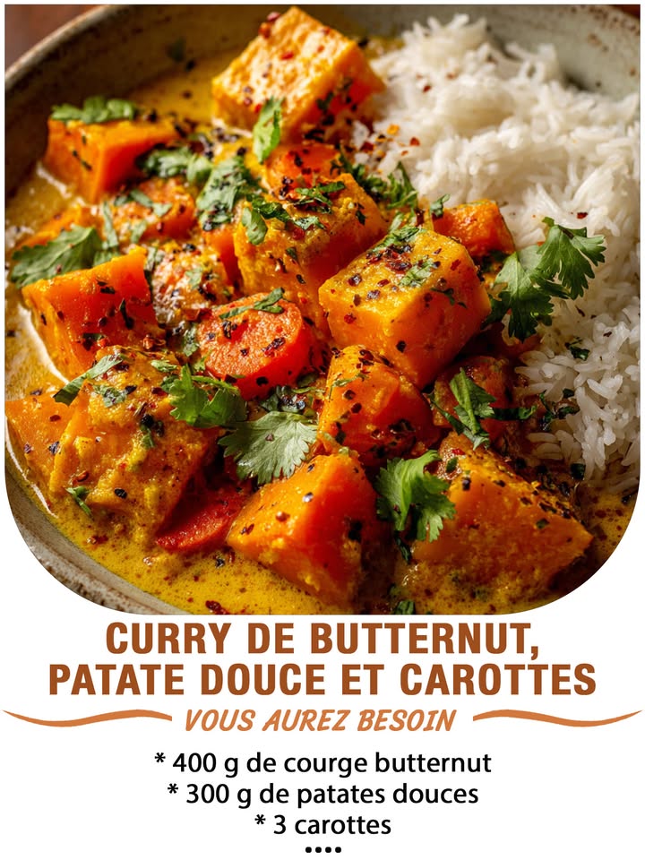 Curry de butternut, patate douce et carottes 凌李
.
.
#fblifestyle