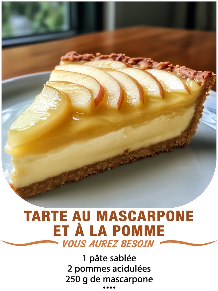 Tarte au mascarpone et à la pomme 
Ingrédients :
1 pâte sablée
250 g de mascarpone
20 cl de crème liquide entière bien froide
60 g de sucre glace
1 c. à café de vanille liquide facultatif
 Pour le curd de pommes :
2 pommes acidulées type Granny Smith ou Reine des Reinettes
2 œufs
70 g de sucre
1 c. à soupe de maïzena
Le jus dun demi-citron
30 g de beurre
 퐈퐥 퐟퐚퐮퐭 퐪퐮퐞 퐯퐨퐮퐬 퐞퐱퐩퐫퐢퐦퐢퐞퐳 퐪퐮퐞퐥퐪퐮퐞 퐜퐡퐨퐬퐞 퐩퐨퐮퐫 퐜퐨퐧퐭퐢퐧퐮퐞퐫 à 퐫퐞퐜퐞퐯퐨퐢퐫 퐦퐞퐬 퐫퐞퐜퐞퐭퐭퐞퐬.
. 퐌퐞퐫퐜퐢. 殺
 퐑퐞퐜퐞퐭퐭퐞 퐞퐧  퐂.ퟎ.퐌.퐌.퐄.퐍.퐓.퐀.퐈.퐑.퐄.