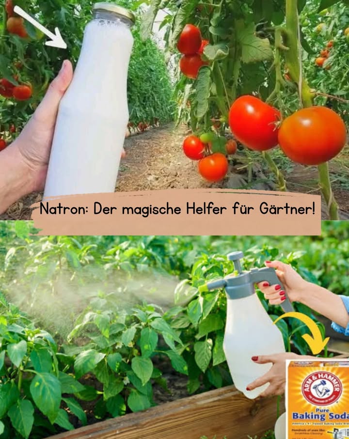 Natron: Der magische Helfer für Gärtner!

Natürliches Fungizid
Anti-Mehltau-Spray: 1 EL Natron  1 EL Flüssigseife  1 L Wasser. Alle 7 Tage aufsprühen.
Ergebnis: Gesunde Blätter ohne Pilzbefall!

Ökologisches Unkrautvernichtungsmittel
Natron bei trockenem Wetter auf Unkraut streuen.
Auf Wiedersehen, Unkraut!

Insektenabwehr
Mischung aus Mehl und Natron auf die Blätter streuen.
Adieu Blattläuse & Raupen!

Boden-pH ausgleichen
Ideal für zu saure Böden. Verbessert die Nährstoffaufnahme.
Ergebnis: Kräftige und ertragreiche Pflanzen!

Süßere Tomaten
1 EL um jede Pflanze nach der Blüte geben.
Ergebnis: Garantiert schmackhafte Tomaten!

Kompostbeschleuniger
 TL zu jeder grünen Schicht geben.
Kompost ist 2 bis 4 Wochen schneller fertig!

Geruchsneutralisator
Im Müll- und Kompostbehälter: neutralisiert unangenehme Gerüche.
Frische Atmosphäre garantiert!

Werkzeugreiniger
Paste aus 3 Teilen Natron und 1 Teil Wasser zum Schrubben rostiger Werkzeuge.
Werkzeuge glänzen wie neu!

Keimungsbooster
Samen 4 Stunden in lauwarmes Wasser mit Natron einweichen.
Schnellere und gleichmäßigere Keimung!

Ameisenbarriere
Natronlinie um Töpfe und Beete ziehen.
Schluss mit den unsichtbaren Eindringlingen!

Bonus-Tipp:
Vor der Anwendung immer an einer Pflanzenecke testen.
Natürlich, effektiv und preiswert!
Glücklicher Garten = Glücklicher Gärtner!