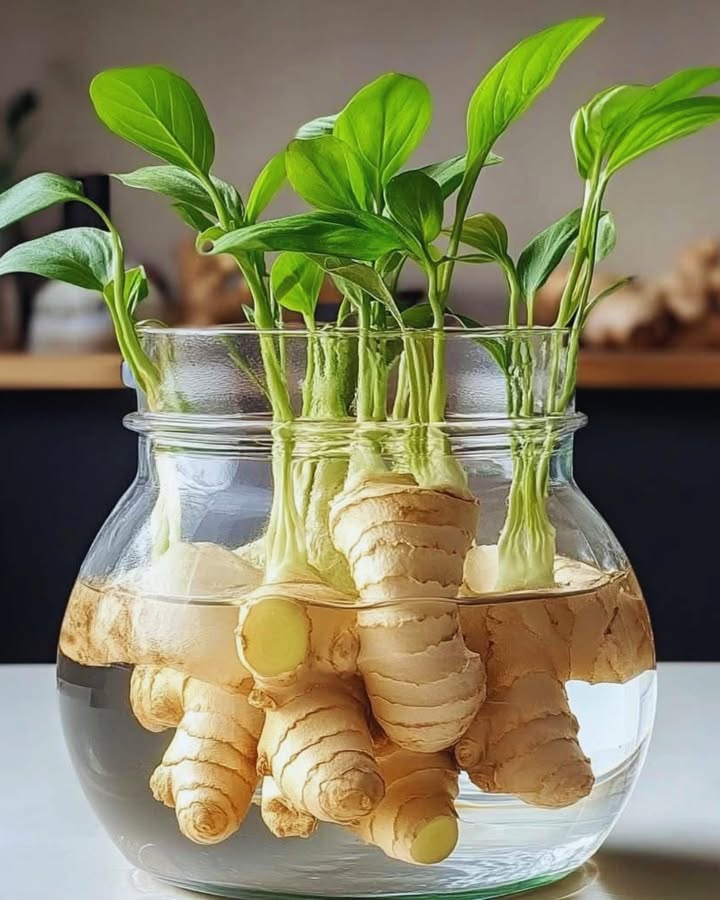 Ingwer im Glas: So gehts 

1 Frische Knolle mit sichtbaren Augen wählen
2 In Stücke schneiden, Schnittstellen antrocknen lassen
3 Glas mit wenig Wasser füllen, Stücke einsetzen Augen nach oben
4 Auf sonnige Fensterbank stellen
5 Wasser alle paar Tage wechseln
6 Nach 12 Wochen: erste Triebe und Wurzeln sichtbar
7 Optional in Erde umsetzen für schnelleres Wachstum
8 Erde leicht feucht halten, Sonne geben, nach Monaten ernten

 Ergebnis: Frischer Ingwer aus eigener Mini-Farm  einfach, dekorativ und praktisch.
