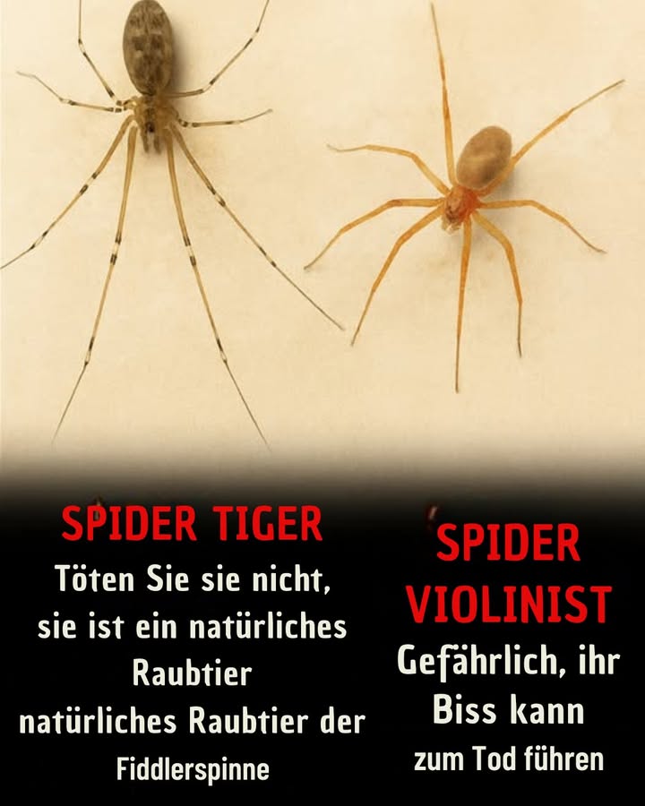 Tigermücke-Spinne: Die natürliche Wächterin, die dein Zuhause beschützt
Eine unerwartete Beschützerin in den Ecken deines Hauses
In der Natur gibt es Lebewesen, die überraschende Funktionen erfüllen. Eine davon ist die Tigermücke-Spinne, auch bekannt als Zitterspinne. Viele Menschen empfinden Angst oder Ekel gegenüber Spinnen, doch gerade diese Art ist in Wahrheit eine stille Verbündete, die unser Zuhause vor gefährlicheren Eindringlingen schützt.

Ihr größter Vorteil: Sie jagt die gefürchtete Braune Einsiedlerspinne Violinen- oder Dornfingerspinne genannt, die für den Menschen tatsächlich giftig sein kann. Die Tigermücke-Spinne dagegen ist harmlos und spielt eine wichtige Rolle für das ökologische Gleichgewicht im Wohnraum  ganz ohne zu stören oder Schäden zu verursachen.

Wer ist die Tigermücke-Spinne?
Die Tigermücke-Spinne ist leicht zu erkennen: Sie hat sehr lange, dünne Beine, einen kleinen, rundlichen Körper und bewegt sich elegant durch Ecken und über Wände. Tagsüber bleibt sie meist unauffällig in dunklen, ruhigen Bereichen wie hinter Möbeln, in Kellerräumen oder versteckten Nischen.

Auch wenn ihr Aussehen manchen unheimlich erscheint, ist sie für Menschen vollkommen ungefährlich und meidet direkten Kontakt. Sie ernährt sich vor allem von kleineren Insekten  und ganz besonders spannend: von anderen Spinnen wie der gefährlichen Violinen-Spinne.

Wie schützt uns die Tigermücke-Spinne?
Ihr wahrer Superhelden-Vorteil liegt in ihrer Rolle als natürlicher Feind der Braunen Einsiedlerspinne. Während viele Menschen zu Insektiziden oder aufwendigen Bekämpfungsmaßnahmen greifen, erledigt diese kleine Jägerin den Job biologisch und effektiv. Ihre bloße Anwesenheit wirkt wie eine lebendige Barriere gegen aggressivere Arten.

Sie jagt mit einer besonderen Technik: Sie wirft klebrige Seide auf ihre Beute wie eine Art Netzfalle und lähmt sie, bevor sie zubeißt. So kann sie sogar größere oder gefährlichere Tiere fangen.

So erkennst du die Tigermücke-Spinne
 Sehr lange, feine und gut proportionierte Beine
 Kleiner, runder Körper in hellem Braun oder Grau
 Langsame, unaufgeregte Bewegungen ohne Aggressivität
 Häufig an Decken, Wänden, in Ecken oder hinter gelagerten Gegenständen

Man kann sie leicht mit anderen Spinnen verwechseln, aber ihr ruhiges, einzelgängerisches Verhalten ist ein wichtiger Hinweis. Außerdem baut sie keine großen, dichten Netze wie andere Arten, sondern hält ihr Revier schlicht und unscheinbar.

Leitfaden für ein friedliches Zusammenleben
Anstatt sie zu bekämpfen, kannst du lernen, sicher und respektvoll mit ihr zu leben:

 Weniger chemische Insektizide verwenden
 Ihre Verstecke nicht zerstören, wenn es keinen Grund gibt
 Regelmäßig reinigen, aber ruhige Ecken belassen
 Falls nötig, mit Handschuhen behutsam in einen sicheren Bereich umsiedeln
 Nicht mit bloßen Händen anfassen  obwohl sie friedlich ist, könnte sie sich bedroht fühlen

Häufige Fehler im Umgang mit Spinnen
Viele Menschen handeln aus Angst oder Unwissenheit falsch:

Alle Spinnen pauschal als gefährlich einstufen

Chemikalien einsetzen, die auch nützliche Spinnen vertreiben

Spinnen sofort beseitigen, ohne zu erkennen, dass sie Nützlinge sind

Ecken vernachlässigen, wodurch sich später andere Insekten ansiedeln

Wenn du dein Zuhause als ein eigenes Ökosystem verstehst, kannst du bessere, nachhaltigere Entscheidungen treffen.

Vorteile, die Tigermücke-Spinnen bringen
 Helfen, lästige Insekten wie Mücken, Kakerlaken oder andere Spinnen in Schach zu halten
 Beeinträchtigen den Alltag nicht, da sie keine großen Netze bauen und nicht invasiv sind
 Sind sauber, unauffällig und brauchen keinerlei Pflege
 Reduzieren den Einsatz von Chemikalien  gut für deine Gesundheit und die Umwelt
 Ihre Anwesenheit zeigt ein ausgewogenes ökologisches Gleichgewicht im Haus

Tipps je nach Jahreszeit und Klima
In kalten Monaten suchen Tigermücke-Spinnen gerne Unterschlupf in Häusern, wo es warm und trocken ist. Das bedeutet keine Plage, sondern nur, dass dein Zuhause ein gutes Mikroklima bietet.

Im Sommer halten sie sich oft in Dachböden, Garagen oder hinter Elektrogeräten auf, wo es reichlich Beute gibt. Regelmäßiges Lüften und das Vermeiden von übermäßigem Kram verhindern, dass sich zu viele Spinnen ansammeln, ohne sie gleich vertreiben zu müssen.

藺 Nützliche Hilfsmittel zum Beobachten oder Umsiedeln
 Kleine Taschenlampe für dunkle Winkel
理 Schutzhandschuhe zum Anheben von Gegenständen
犯 Glas oder Becher, um die Spinne unversehrt einzufangen
 Karton als Zwischenunterkunft, falls du sie umsiedeln willst
粒 Weicher Besen, um sie vorsichtig aus empfindlichen Bereichen zu lotsen

Häufig gestellte Fragen
Stechen oder beißen Tigermücke-Spinnen?
Nur in extremen Verteidigungssituationen. Normalerweise meiden sie Menschen vollständig.

Sollte ich sie entfernen?
Nicht unbedingt. Wenn sie nicht stört und sicher sitzt, leistet sie dir sogar wertvolle Dienste.

Locken sie mehr Spinnen an?
Nein. Sie leben nicht in Kolonien und bilden keine großen Nester, sondern jagen allein.

Wie kann ich sie von der Braunen Einsiedlerspinne unterscheiden?
Die Braune Einsiedlerspinne hat ein dunkles, geigenförmiges Muster auf dem Rücken und einen kompakteren Körperbau. Die Tigermücke-Spinne ist heller, zierlicher und hat sehr lange Beine.

Was tun, wenn es zu viele werden?
Regelmäßig reinigen und gut lüften  ihre Anzahl reguliert sich normalerweise von selbst.

磊 Fazit: Eine Wächterin, die du vielleicht gar nicht bemerkt hast
Die Tigermücke-Spinne ist keine Bedrohung, sondern im Gegenteil ein stiller Helfer, der gefährlichere Arten fernhält und dabei kaum auffällt. Wenn du ihre Rolle verstehst und respektierst, wird dein Zuhause zu einem gesünderen, natürlicheren Lebensraum.

 Hast du schon einmal eine dieser Spinnen bei dir gesehen? Wusstest du, dass sie dich schützt?
Teile gerne deine Erfahrung mit Familie und Freunden  vielleicht habt auch ihr einen achtbeinigen Wächter, der euch beschützt, ohne dass ihr es wusstet.