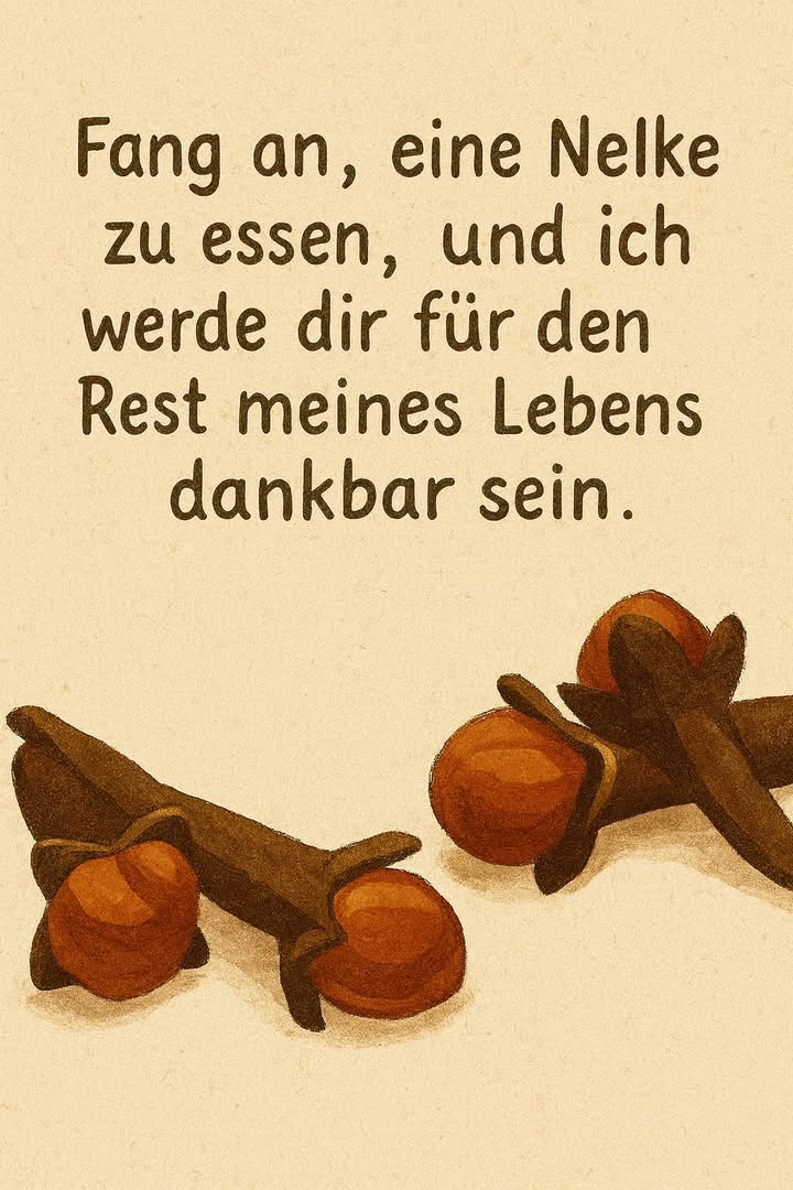 Die Vorteile von Nelken 
1. Sie fördern die Durchblutung und helfen, Herz-Kreislauf-Erkrankungen vorzubeugen. Eine Massage mit Nelkenöl kann Müdigkeit in den Füßen lindern 禮
2. Dank ihrer entzündungshemmenden Eigenschaften reduzieren sie Schwellungen und unterstützen die Wundheilung 啕
3. Als Tee lindern Nelken Erkältungssymptome: Halsschmerzen, Fieber und Schmerzen 蠟
4. Einfach im Alltag zu integrieren: Konsumiere täglich 2 Nelken in deinen Gerichten oder bereite ein Getränk aus Nelken, Zitronensaft und Honig zu 
5. Sie vermitteln ein natürliches Wohlgefühl und können als Gewürz oder in Form von Tee genutzt werden, um von ihren besonderen Vorteilen zu profitieren 
Nimm Nelken in deine Gesundheitspflege auf  ganz einfach und auf natürliche Weise!