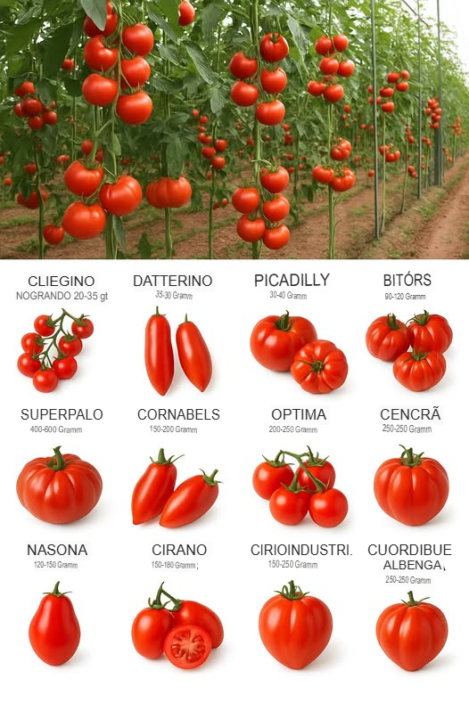 Entdecke die Geheimnisse der Tomatensorten 

Tomaten sind äußerst vielseitige Früchte, die weltweit in der Küche verwendet werden, sowohl roh als auch gekocht, in Saucen, Salaten und Sandwiches.
Die Kenntnis der verschiedenen Tomatensorten hilft dabei, die ideale Sorte für jedes Gericht auszuwählen, um den Geschmack und die Präsentation zu optimieren.

Cilegino
Gewicht: 30 g
Eigenschaften: Klein, süß und perfekt für Salate oder als Snack.

Datterino
Gewicht: 20 g
Eigenschaften: Oval, saftig, hervorragend für Saucen und frische Gerichte.

Piccadilly
Gewicht: 30 g
Eigenschaften: Klein, rund, ideal für bunte Garnierungen.

Bitor
Gewicht: 100-130 g
Eigenschaften: Intensiver Geschmack, verwendet in der Küche und in Salaten.

Marinata
Gewicht: 100-120 g
Eigenschaften: Ausgewogen, ideal zum Einkochen.

Super Palo
Gewicht: 400-600 g
Eigenschaften: Groß und saftig, perfekt für Sandwiches und Hamburger.

Cornabel
Gewicht: 200 g
Eigenschaften: Längliche Form, weniger Samen und dickere Frucht, ideal für Saucen.

Grande
Gewicht: 230-250 g
Eigenschaften: Vielseitig, ideal in Gerichten mit gutem Gleichgewicht zwischen Säure und Süße.

Pio
Gewicht: 200-230 g
Eigenschaften: Süß und saftig, perfekt roh oder gekocht.

Centara
Gewicht: 130-150 g
Eigenschaften: Intensiver Geschmack, ideal für dicke Saucen.

Nasona
Gewicht: 120-150 g
Eigenschaften: Ganz und fest, ideal für Salate, verleiht Farbe und Knackigkeit.

Cirano
Gewicht: 150-180 g
Eigenschaften: Fleischig, wenig Samen, ideal zum Schneiden und für Salate.

Cirio Industria Basso
Gewicht: 100-120 g
Eigenschaften: Für industrielle Nutzung, süß, ideal für Saucen.

Cuore di Blu Klassisch
Gewicht: 230-250 g
Eigenschaften: Herzform, reichhaltiger Sirup, ideal in frischen Gerichten und Sandwiches.

Cuore Azzurro Albenga
Gewicht: 230-250 g
Eigenschaften: Ähnlich wie die andere Variante, süß und vielseitig.

Wissen Sie, dass diese Tomatensorten Ihre Küche erheblich verbessern können, indem Sie buntere und geschmackvollere Gerichte zaubern?
 Viel Spaß beim Anbauen und guten Appetit!