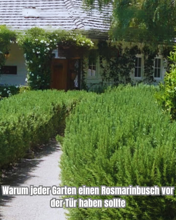 Warum man einen Rosmarinstrauch direkt vor die Haustür pflanzen sollte  eine Tradition, die Praktisches und Ästhetisches vereint 

1 Duftender Empfang
Bei jedem Vorbeigehen verströmt Rosmarin ein frisches, belebendes Aroma. Früher glaubte man, er reinige die Luft und bringe gute Laune ins Haus.

2 Symbol für Schutz und Glück
Im europäischen Volksglauben galt Rosmarin am Hauseingang als Schutz vor bösen Geistern und als Glücksbringer für die Familie. In manchen Mittelmeerregionen hält sich dieser Brauch bis heute.

3 Kulinarischer Vorteil
Direkt griffbereit liefert er Zweige, um Fleisch, Eintöpfe, Brot oder Tees zu verfeinern. Sein intensives Aroma ist ein Klassiker in der Küche.

4 Freund der Bestäuber
Die zarten Blüten locken früh im Jahr Bienen und andere Bestäuber an, fördern die Artenvielfalt und unterstützen die Blüte benachbarter Pflanzen.

5 Pflegeleicht und immergrün
Das ganze Jahr über dekorativ, hitzetolerant und mit geringem Wasserbedarf. Rosmarin lässt sich als Busch, Hecke oder dekorative Form schneiden und verschönert so jeden Hauseingang.

6 Natürlicher Schutz vor Insekten
Die ätherischen Öle wirken abschreckend auf Mücken, Fliegen und andere Schädlinge  ein ökologischer Schutz direkt vor der Tür.

 Pflanztipp
Ein sonniger Standort mit gut durchlässigem Boden ist ideal. Mäßig gießen und nach der Blüte leicht zurückschneiden  so bleibt der Rosmarin kompakt, gesund und duftend.