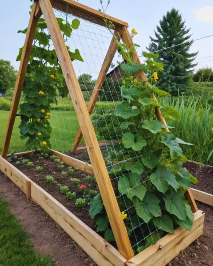 Hochbeet mit Rankgitter in Form eines A: Kompletten Leitfaden für eine produktive und ordentliche Gemüsegarage

Einführung
Eine effiziente Heimhortensache erfordert nicht viel Platz, sondern clevere Planung. Eine der funktionalsten Methoden ist ein Hochbeet mit Rankgitter im Format A. Diese Struktur kombiniert vertikales und horizontales Gärtnern und ermöglicht eine maximale Ausnutzung jedes Quadratmeters auf Terrasse oder Balkon.

1 Schritt 1: Planung und Abmessungen festlegen

Wähle eine Höhe von ca. 1,8 bis 2 m, eine Basisbreite von 1 bis 1,2 m.
Bestimme den Standort mit ausreichend Licht und guter Drainage.
Entscheide, welche Pflanzen du horizontal im Hochbeet und welche vertikal an der Trellis ziehen möchtest.
2 Schritt 2: Materialwahl und Haltbarkeit festlegen

Verwende wetterbeständige Holzarten wie Zeder oder behandeltes Kieferholz.
Für die Rankgitter nutze galvanisierten Draht, Kunststoff- oder Nylonnetze.
Achte auf eine stabile Befestigung der Rankgitter am Holz, damit sie auch Last tragen.
3 Schritt 3: Bau des Hochbeets

Baue eine rechteckige Beetbox als zentralen Bereich.
Forme zwei geneigte Seiten für die Ranktrellis, damit Pflanzen seitlich Halt finden.
Fülle das Beet mit hochwertigem, nährstoffreichem Boden gemischt mit Kompost.
4 Schritt 4: Rankgitter sicher montieren

Befestige das Gitter fest am Holzrahmen, damit es Wind und Last durch wachsende Pflanzen aushält.
Sorge für regelmäßige Verbindungen an mehreren Punkten, damit sich nichts verschiebt.
5 Schritt 5: Pflanzenauswahl  was wohin?

Rankgitter-Seiten: Gurke, Stangenbohnen, Erbsen, Chayote falls verfügbar und andere Kletterpflanzen.
Beetbasis: Kopfsalat, Rucola, Petersilie, Koriander, Spinat; bevorzugt Halbschatten für empfindliche Pflanzen, geschützt durch das Blattwerk der Rankpflanzen.
6 Schritt 6: Mikro-Klima und Bewässerung

Das vertikale Layout schafft ein Mikroklima, das trockene Sonnenphasen abmildert.
Bewässere von unten, statt die Blätter zu benetzen, um Krankheiten vorzubeugen.
Achte auf eine gleichmäßige Bodenfeuchte, ohne Staunässe.
7 Schritt 7: Pflege und Düngung

Dünge regelmäßig mit organischem Kompost oder Wurmhumus, um die Bodenfruchtbarkeit zu erhalten.
Leichte Schnitte an Rankpflanzen fördern neues Wachstum und Luftzirkulation.
Pflanze im Rhythmus der Saison um, um Bodenleben und Gesundheit zu unterstützen.
8 Schritt 8: Wartung und Langfristigkeit

Rotationskultur je nach Jahreszeit einplanen, um Bodengesundheit und Pr pathogen zu fördern.
Prüfe regelmäßig Holzverbindungen und Gitter; repariere Beschädigungen frühzeitig.
Halte das Beet frei von Unkraut, um Nährstoffe zu schonen.
9 Schritt 9: Ernte und Nutzung optimieren

Genieße eine bequeme Ernte durch die erhöhte Position.
Verarbeite Überschüsse oder teile sie in der Nachbarschaft, um Verschwendung zu vermeiden.
Schlusswort
Viel Erfolg mit deinem Hochbeet im A-Format! Mit gelegentlicher Pflege und sinnvoller Pflanzenauswahl wirst du eine produktive, gut organisierte und schöne Gartenfläche genießen. Wenn du magst, beschreibe deine verfügbaren Maße oder deine bevorzugten Pflanzen  ich helfe dir, das Layout weiter zu optimieren.