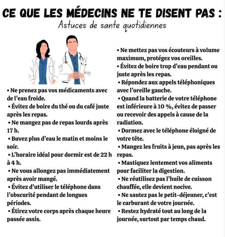 Ce que les médecins ne te disent pas : Astuces de santé au quotidien