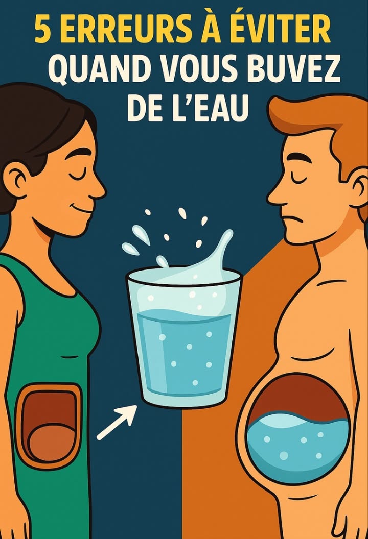 BOIRE DE LEAU COMME UN PRO : LES 5 ERREURS QUI VOUS METTENT À PLAT ET COMMENT LES ÉVITER
 Spoiler : Votre estomac nest pas une machine à laver ! 

 ERREUR 1 : BOIRE COMME UN CHAMEAU EN DÉSERT 
Le drame :

Votre système digestif panique  “Tsunami à lhorizon !”

Ballonnements garantis

Vos reins font la grève : “Trop de boulot dun coup, chef !”
La solution futée :
 Siroter toute la journée comme une dégustation de grand cru.
 Astuce : Une gourde avec marqueurs horaires  votre pense-bête hydratation douce !

 ERREUR 2 : LEAU QUI NOIE VOTRE REPAS ADIEU, DIGESTION !
Le carnage :

Dilution des sucs gastriques  votre steak flotte comme un radeau 數

Ventre lourd  digestion au ralenti
Le move gagnant :
 30 min AVANT le repas : 1 verre pour préparer le terrain.
 1h APRÈS : le grand rinçage post-déjeuner.
 Pendant : 3 gorgées max, comme un sommelier qui se retient !

 ERREUR 3 : LARCTIQUE DANS VOTRE GORGE 流
Leffet glaçon :

Choc thermique  vos vaisseaux sanguins se contractent comme des coquilles !

Digestion paralysée  “Au secours, mon burger est congelé !”
La température idéale :
 Température ambiante : comme une caresse pour vos organes.
 Post-sport : évitez leau glacée  optez pour “frais mais pas polaire” !

 ERREUR 4 : LE RÉVEIL SANS “SHOT” DEAU LA CATA MATINALE !
Le réveil cauchemar :

Cerveau en mode éponge sèche 易什

Fatigue  cafouillage garanti
Le rituel magique :
 Dès louverture des yeux : 1 verre deau tiède  jus de citron détox express !.
 Attendre 15 min avant le café  votre corps dira “merci” !

 ERREUR 5 : VOLER SES PROPRES MINÉRAUX AUTO-SABOTAGE !
Le drame silencieux :

Boire 3L sans sel ni minéraux  vous chassez le potassium/magnésium comme un pickpocket !

Crampes  fatigue = votre corps en PLS
La réparation maline :
 Une pincée de sel dans votre gourde version light.
 Aliments minéraux : banane, épinards, amandes  vos alliés !
 Eau de coco : la potion magique post-sport !

 BONUS : LES ASTUCES HYDRATATION QUI CHANGENT TOUT
Votre gourde = votre ombre  traînez-la partout !

“Soif” = déjà alerte rouge  anticipez !

Infusions fun : concombres  menthe 勒, framboises  basilic…

Couleur pipi = votre jauge perso : jaune clair = , jaune foncé = SOS ! 

 LE POURQUOI DU COMMENT :
 Boire lentement, cest comme économiser son salaire.
Boire à jeun, cest offrir un spa à vos organes.
Et leau tiède ? Cest le manteau en cachemire de votre système digestif ! 

 EN RÉSUMÉ :

Sirotez  pas de course contre la montre 

Espacez repas et eau  votre estomac kiffe

Tempérez  fini leau glaçon extrême 

Matinal  1 verre = réveil en douceur 

Minéralisez  sel et potassium = vos potos

Résultat ? Énergie x10, digestion au top, et un corps qui chante ! 

Et non, boire de leau ne devrait JAMAIS ressembler à une torture…