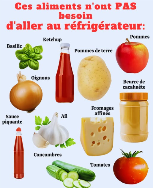 Ces aliments ne nécessitent pas de réfrigération. 參