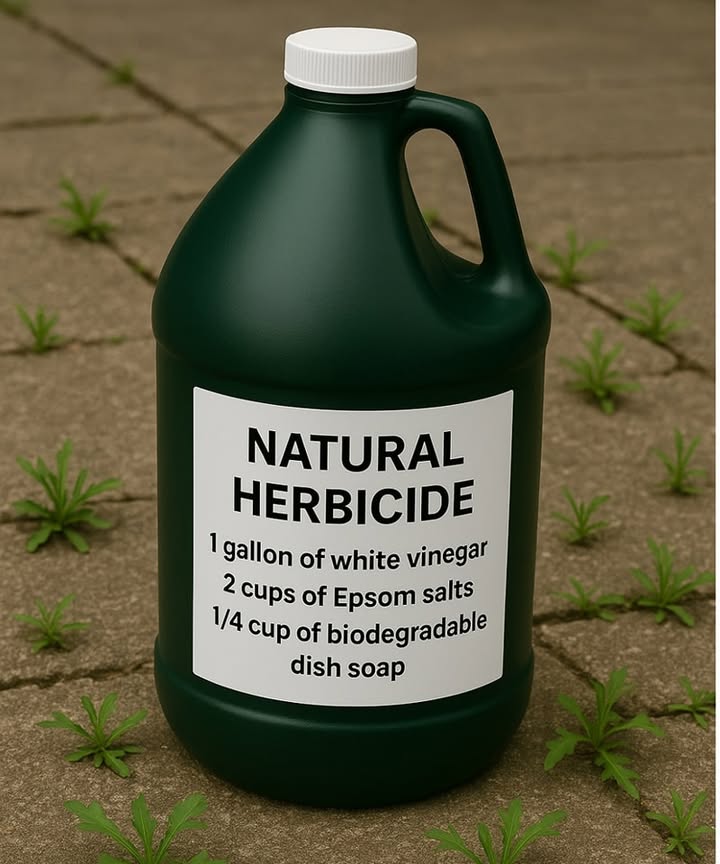 I whipped up this homemade weed killer for just a few cents!