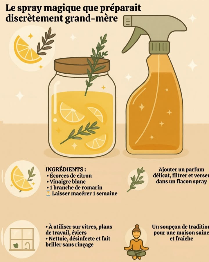 林   Le Spray Magique de Grand-Mère : le nettoyant naturel et parfumé que vous allez adorer !