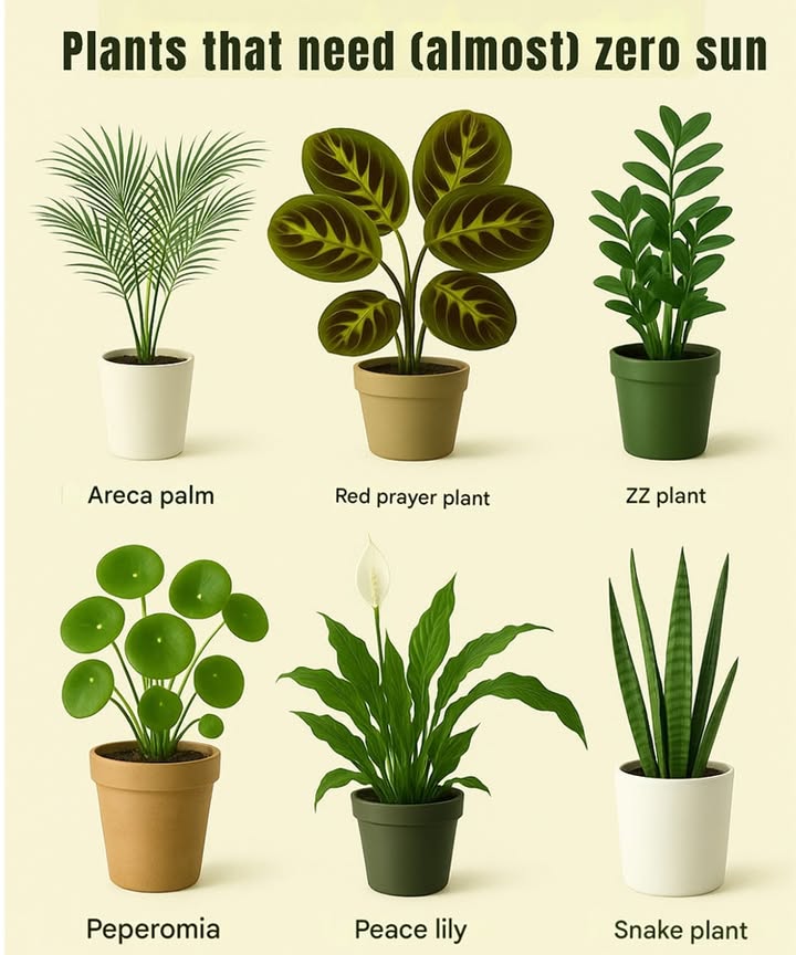 Best Plants for Low-Light Spaces: Easy Care Greenery

These plants thrive with little sunlight and minimal care, perfect for dim rooms:

ZZ Plant  Tough, drought-tolerant, water every 2-3 weeks.

Snake Plant  Air-purifying, hardy, water only when soil is dry.

Peace Lily  Lovely white flowers, water weekly, prefers indirect light.

Peperomia  Compact and stylish, moderate watering in low light.

Areca Palm  Tropical look, keep soil lightly moist, indirect light.

Red Prayer Plant  Unique leaf movement, likes moist soil and indirect light.

Ideal for freshening up any low-light corner with ease!