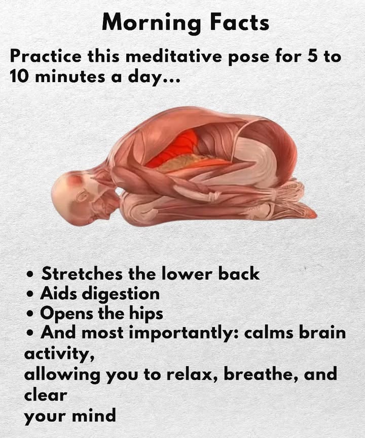 Morning Grounding Pose 

1 Helps stretch the lower back and release tension
2 Supports better digestion through gentle abdominal pressure
3 Opens the hips and improves mobility
4 Calms brain activity, encouraging mental clarity and steady breathing

Taking 5 to 10 minutes in this pose each morning can help your body settle, your breath deepen, and your mind become clear for the day ahead.

#fblifestyle