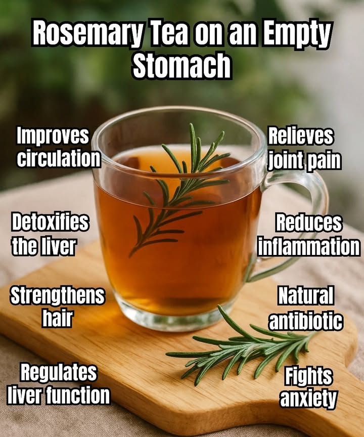 Rosemary Tea with Honey 

Ingredients:
1 cup of water 
1 teaspoon of rosemary 
A drizzle of honey optional 

Preparation:
1 Bring 1 cup of water to a boil.
2 Add the rosemary once boiling.
3 Let it boil for 1 more minute, then remove from heat.
4 Cover and let it steep for 5 minutes.
5 Strain, add a drizzle of honey, and enjoy warm.

A simple, fragrant, and soothing herbal tea