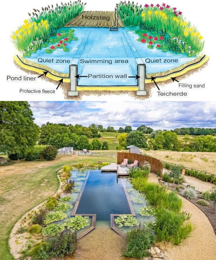NATURAL POOL: YOUR STEP-BY-STEP GUIDE TO BUILD & MAINTAIN IT 

A natural pool is an eco-friendly, chemical-free way to enjoy swimming right in your backyard. With the right setup and a little care, you can create your own self-cleaning water paradise. Heres how to do it:

1 Pick the perfect spot
Choose a wind-protected area with partial shade. Avoid placing the pool too close to treesfalling leaves can disturb the water balance.

2 Plan the size
For comfortable swimming, aim for at least 35 square meters and around 1.8 meters deep. Smaller pools can work too but need high-quality filtration.

3 Create the base
Lay down a sturdy pond liner over sand and protective fleece. Divide the space into a swimming zone and a planted regeneration area.

4 Ensure water circulation
Install a pump that keeps water flowing through sand and biological filters. This is key to maintaining clean, healthy water.

5 Add aquatic plants
Place filtering plants in the regeneration zonethey naturally clean the water, oxygenate it, and prevent algae from taking over.

6 Keep it clean
Regularly remove debris and algae, check the pump system, and clean the liner when needed. Consistent care keeps your pool crystal clear.

 With a bit of planning and simple maintenance, youll enjoy a refreshing, sustainable swim all summer long. Dive into your projectyouve got this!