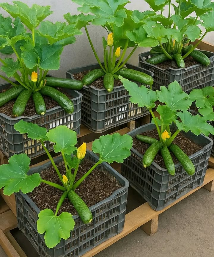 Grow Your Own Zucchini at Home!

Start with a seed in a small pot  germinates in 37 days

Transplant into a large container with rich soil and mulch

Water, prune dead leaves, add natural fertilizer

Use a cotton swab to help pollinate the flowers
 In 70100 days, enjoy your fresh, organic zucchini!
